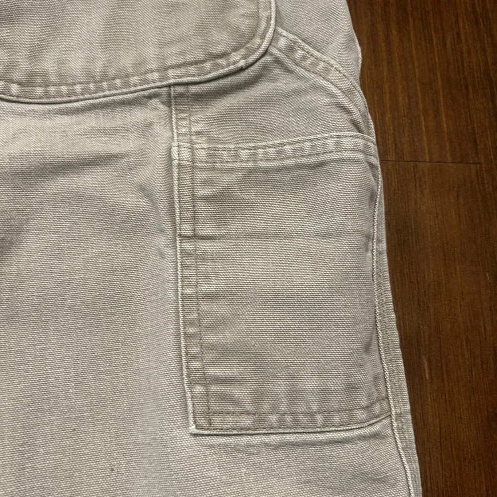 Carhartt Carpenter Pants Mens 40x28* Beige Canvas Dungaree Fit Workwear *SHORT‎